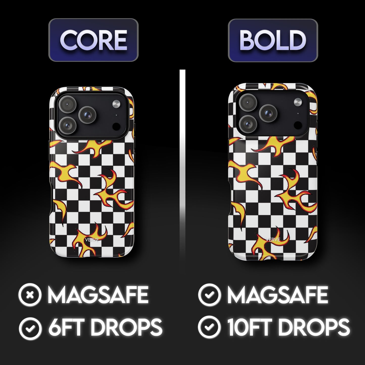 Checkered Flame Phone Case