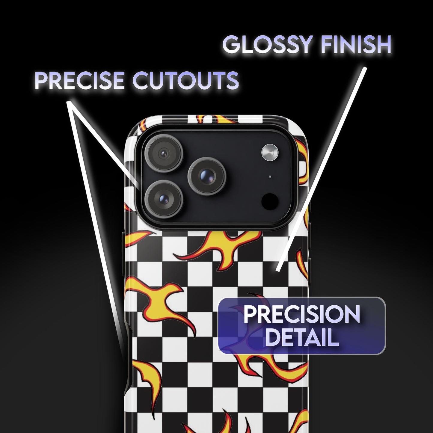 Checkered Flame Phone Case