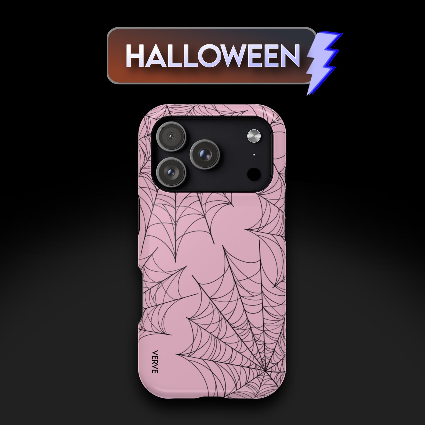 Spider Web Halloween Light Pink Phone Case