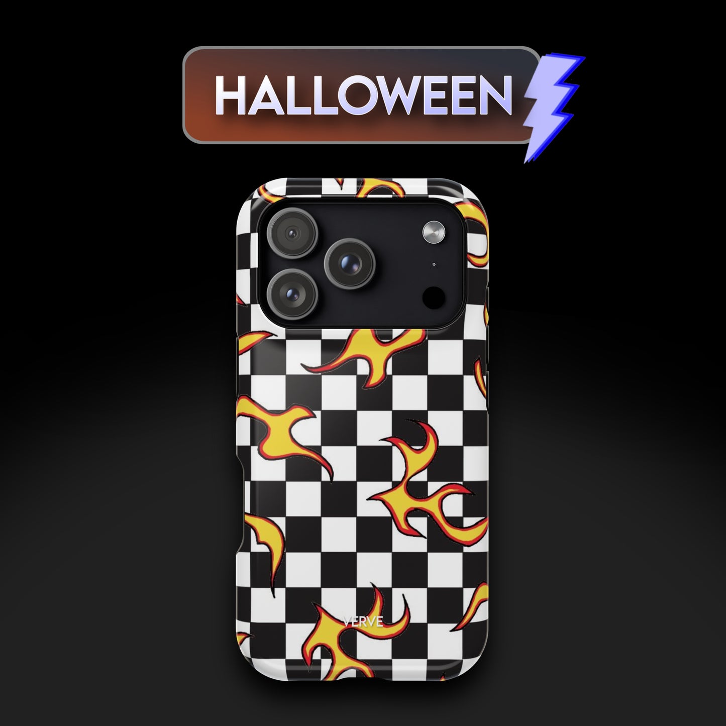 Checkered Flame Phone Case