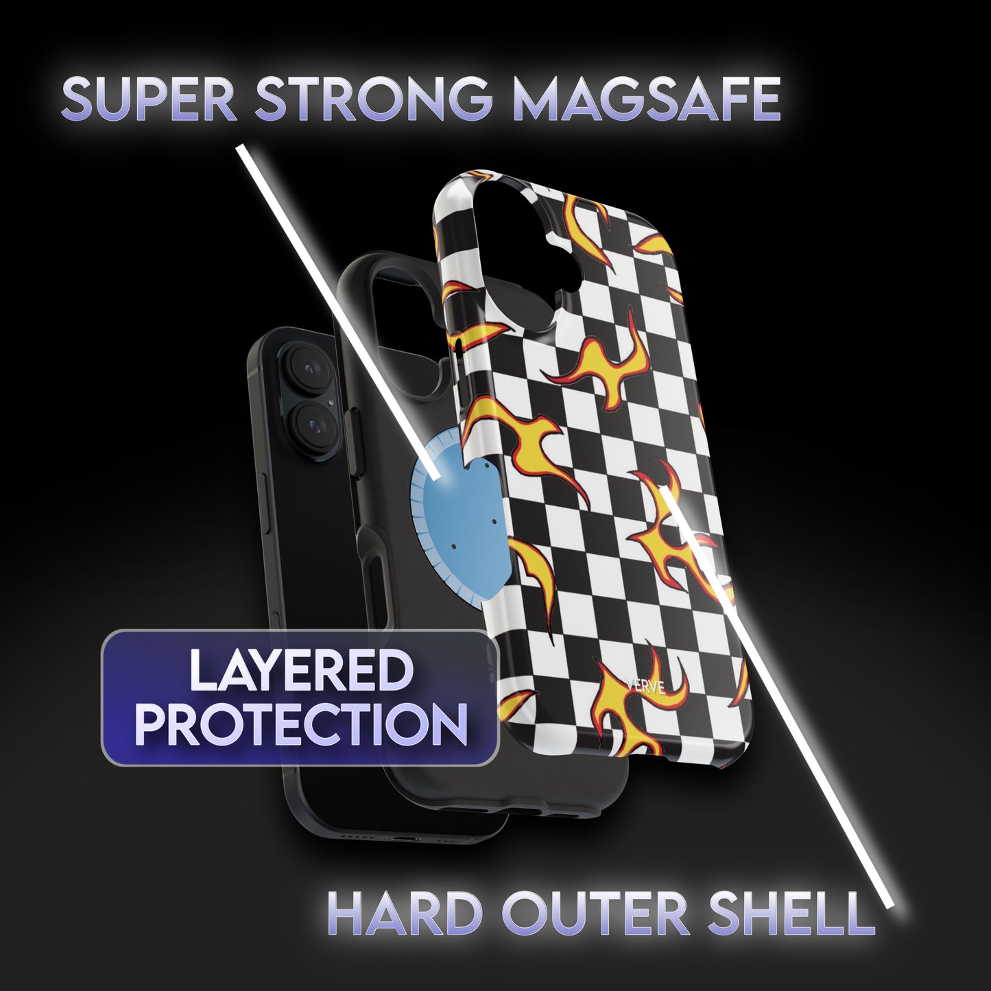 Checkered Flame Phone Case