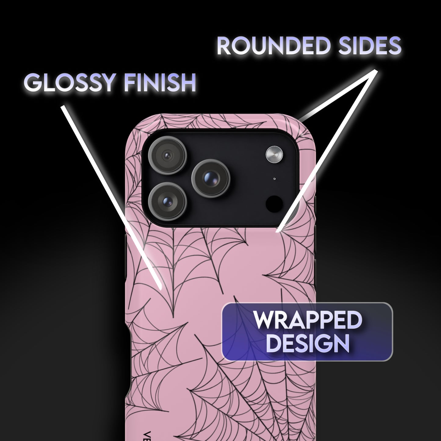 Spider Web Halloween Light Pink Phone Case