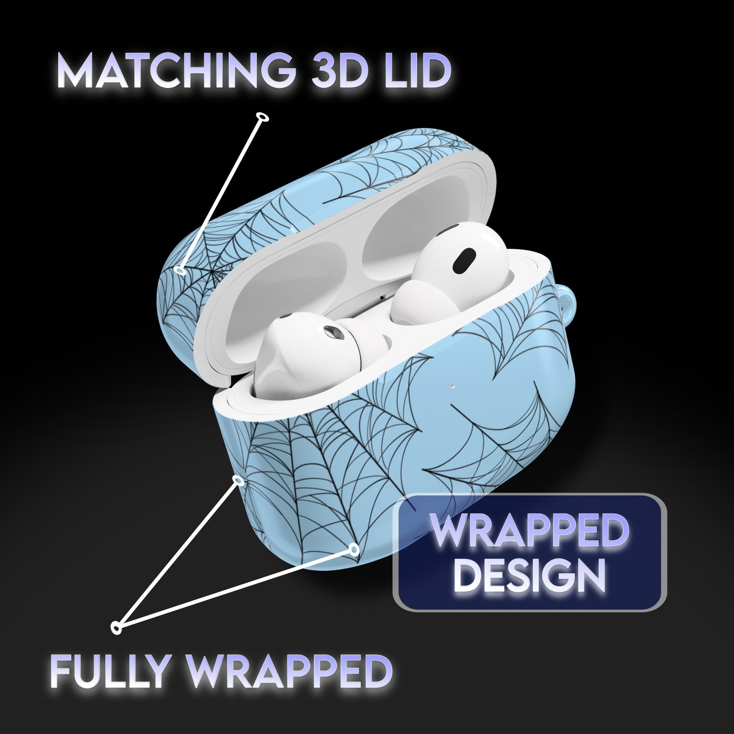 MATCHING CASE DUO: Spider Web Light Blue Cases