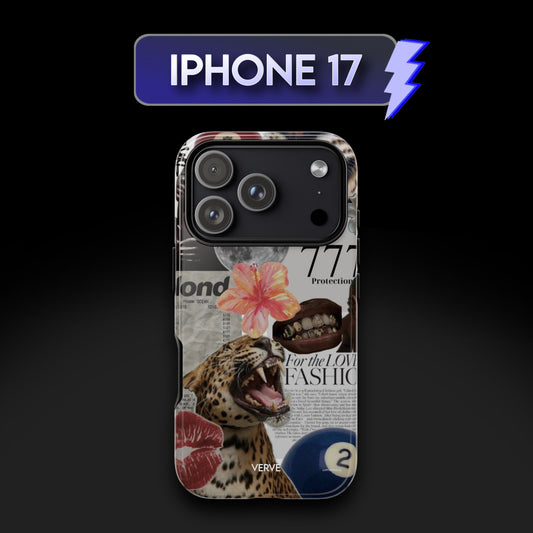 y2K Leopard Print Newspaper Phone Case