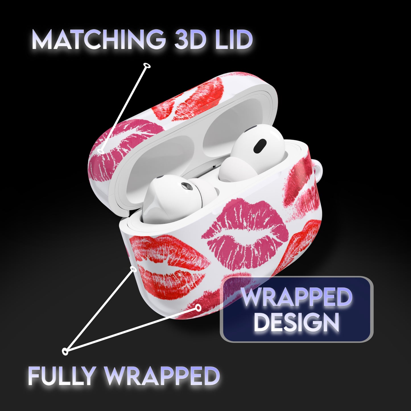 MATCHING CASE DUO: Kiss Print Pattern Cases