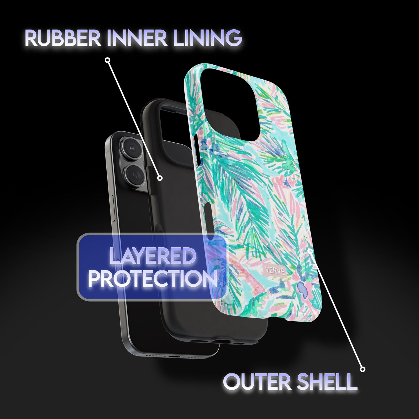 Tropical Light Green and Pink Watercolor Phone Case