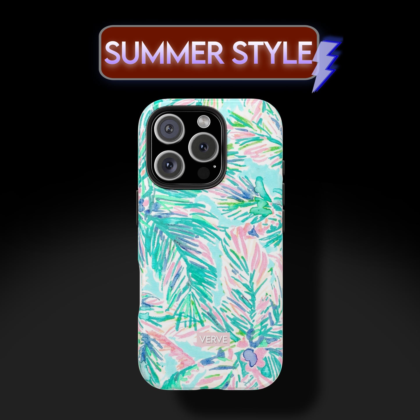 Tropical Light Green and Pink Watercolor Phone Case