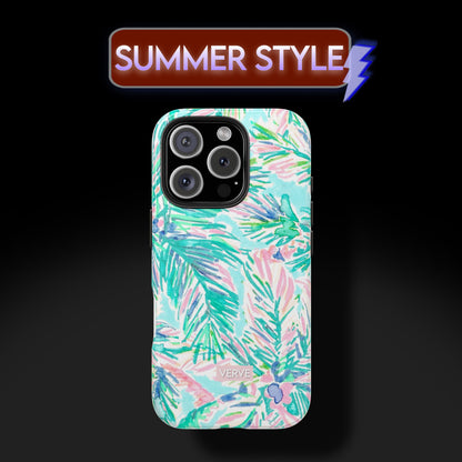 Tropical Light Green and Pink Watercolor Phone Case