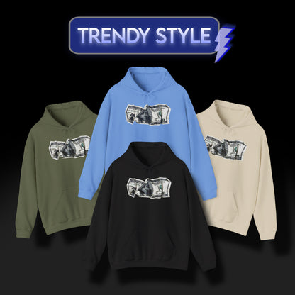 Money Crumpled Heavy Hoodie Sweatshirt
