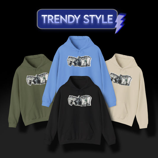 Money Crumpled Heavy Hoodie Sweatshirt