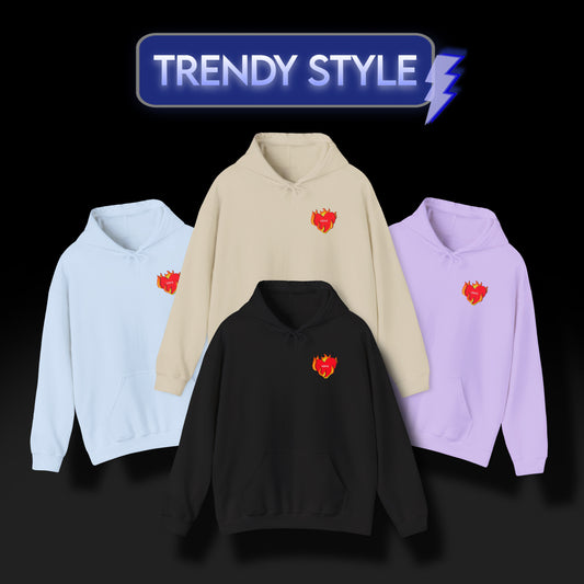 Burning Heart Heavy Hoodie Sweatshirt