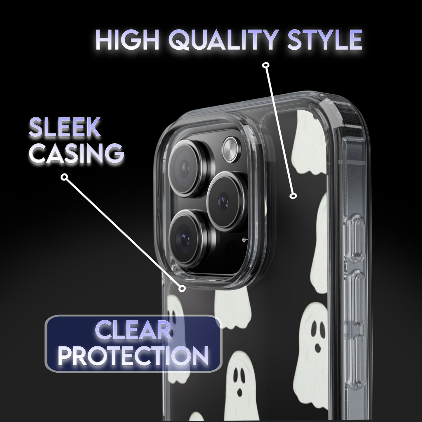 Ghosts Clear Phone Case