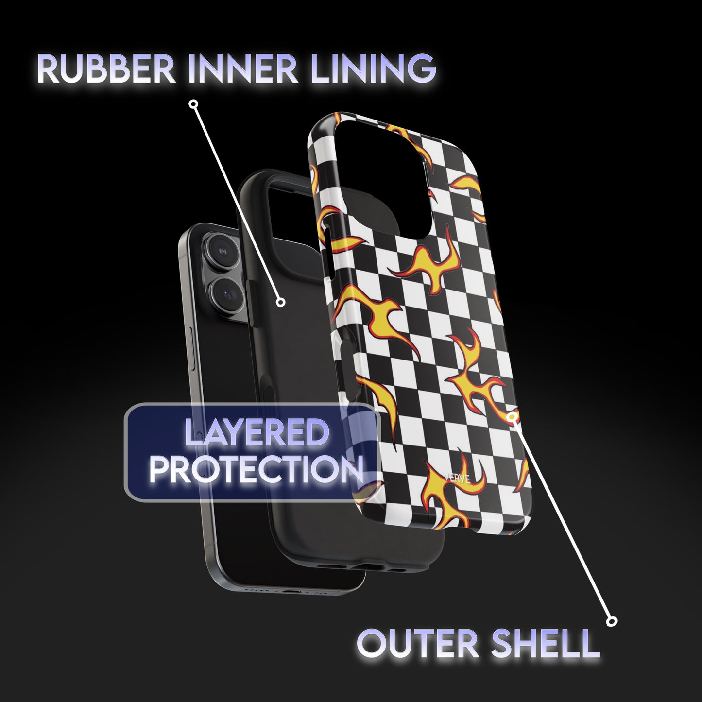Checkered Flame Phone Case