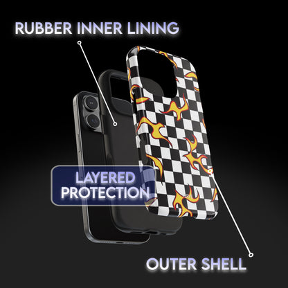 Checkered Flame Phone Case
