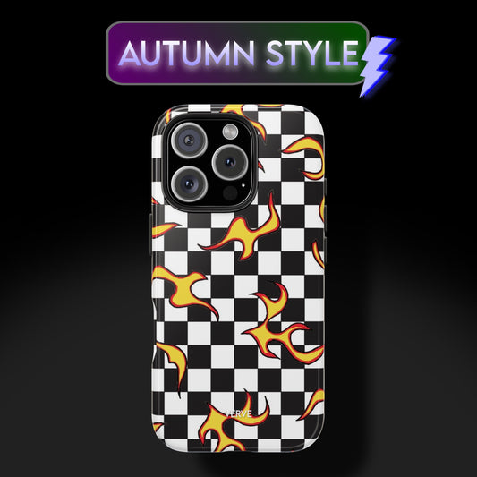 Checkered Flame Phone Case