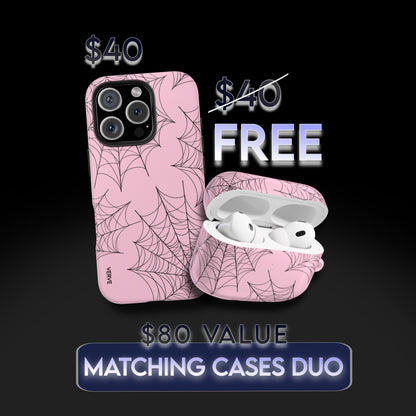 Spider Web Light Pink AirPod Case