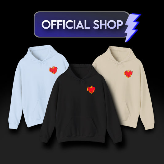 Burning Heart Heavy Hoodie Sweatshirt