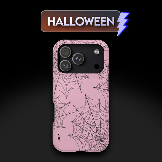 Spider Web Halloween Light Pink Phone Case