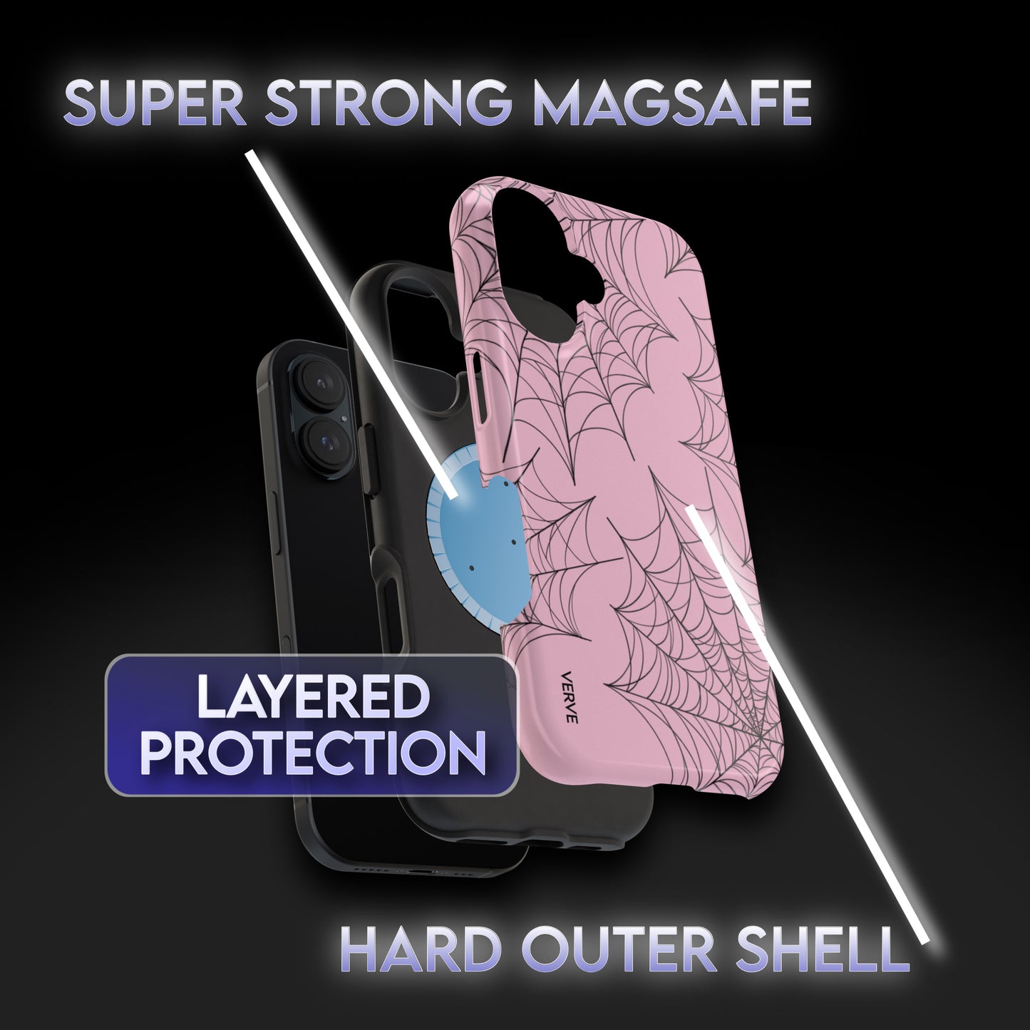 Spider Web Halloween Light Pink Phone Case