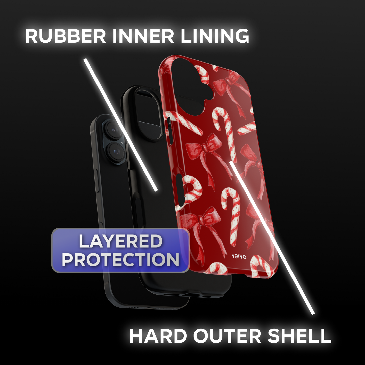 Candy Canes & Bows Phone Case