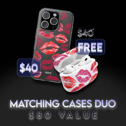 MATCHING CASE DUO: Kiss Print Pattern Cases