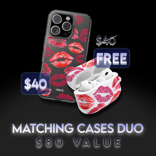 MATCHING CASE DUO: Kiss Print Pattern Cases
