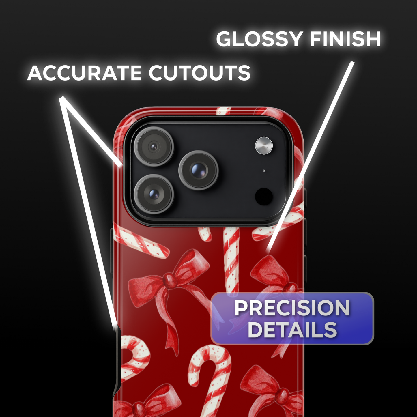 Candy Canes & Bows Phone Case