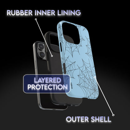 MATCHING CASE DUO: Spider Web Light Blue Cases
