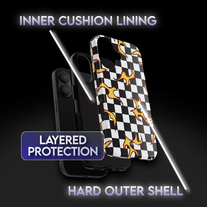 Checkered Flame Phone Case