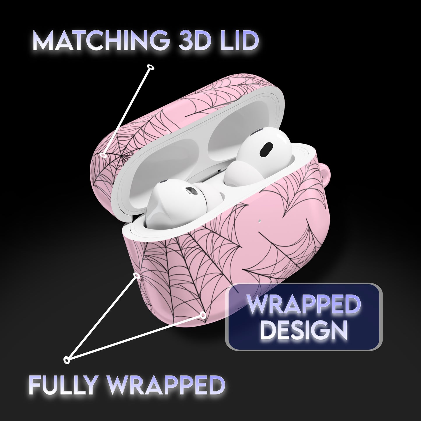 MATCHING CASE DUO: Spider Web Light Pink Cases