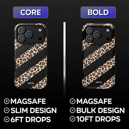 Leopard Print Striped Phone Case