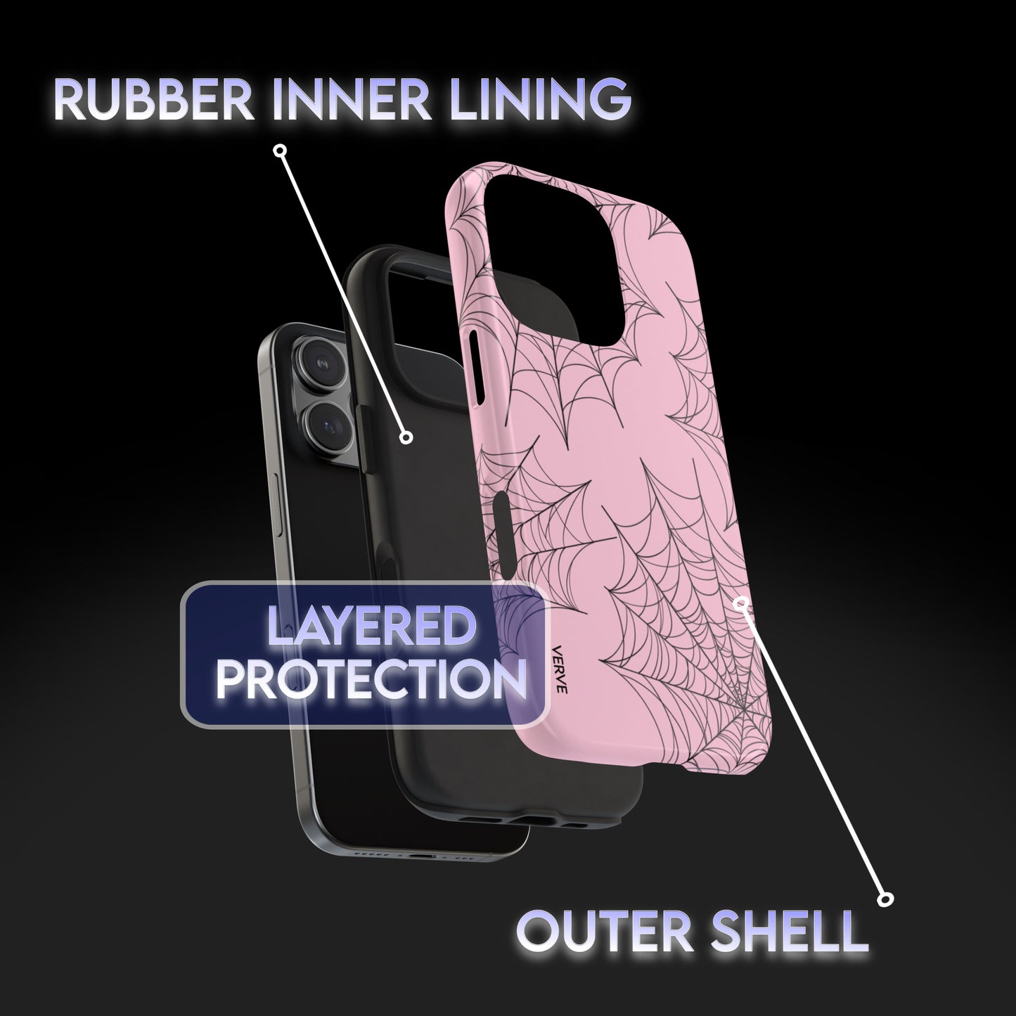 MATCHING CASE DUO: Spider Web Light Pink Cases